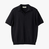 Mooncastle Ice Cotton Skipper Polo Neck Black Front View