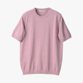 Front view of the Mooncastle Knit Crew Neck in sakura featuring a clean silhouette and refined knit construction.
