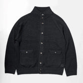 Refinement Knitwear Essential Raglan Bomber Knit Jacket Black Front View