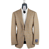 Front view of the Refinement Made By Ring Jacket RMJ-03 Gunclub Windowpane by Abraham Moon & Sons showing the soft-shoulder silhouette and gunclub check with windowpane overlay.