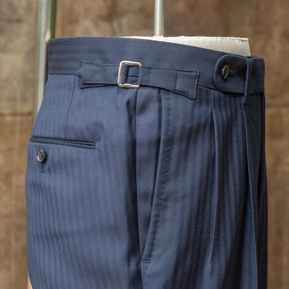 Refinement Made By Ring Jacket Rmj - 03 Single Breasted Herringbone Suit Navy By Vbc - Refinement