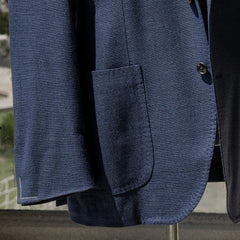 Refinement Made By Ring Jacket Rmj-03 Single Breasted Jacket Loro Piana Royal Blue Jersey Front Pocket Detail