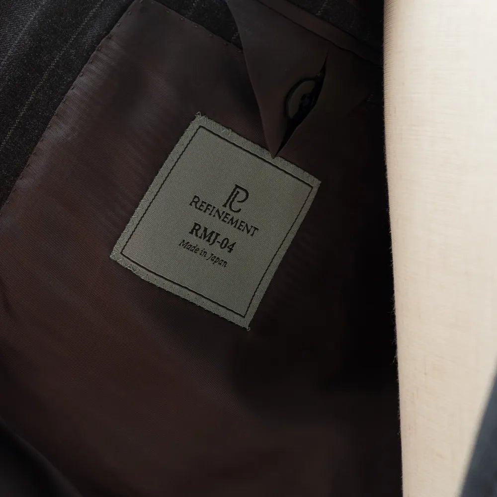 Refinement Made By Ring Jacket Rmj - 04 Double Breasted Suit Chalkstripe Charcoal Grey By Vbc - Refinement