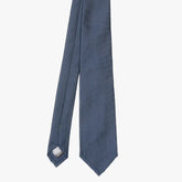 Front view of the Refinement plain neck tie in navy featuring a clean minimalist design and smooth silk texture.