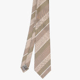 Front view of the Refinement stripe herringbone neck tie in light olive featuring a subtle woven herringbone stripe pattern.