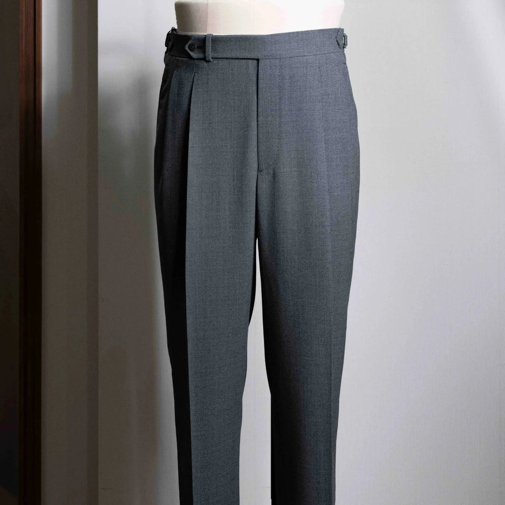 Front view of the Refinement Pantaloni Sartoriali Grey by Drapers showing the tailored silhouette, clean front line, and refined grey wool fabric.