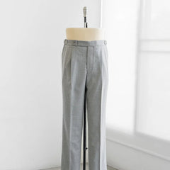 Front view of the Refinement Pantaloni Sartoriali Light Grey by Airesco showing the clean tailored front and refined drape of the light grey wool fabric.