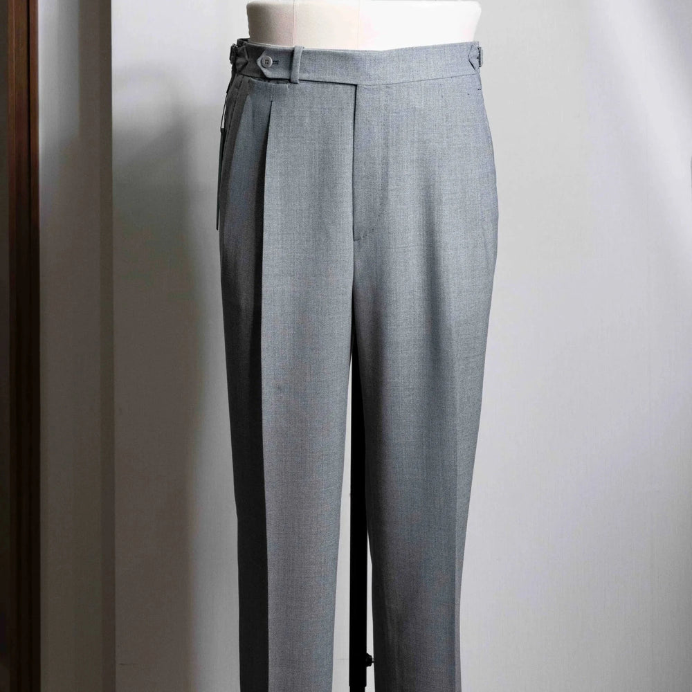 Front view of the Refinement Pantaloni Sartoriali Mid Grey by Drapers showing the tailored silhouette and refined mid-grey wool cloth.