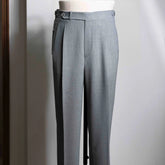 Front view of the Refinement Pantaloni Sartoriali Mid Grey by Drapers showing the tailored silhouette and refined mid-grey wool cloth.