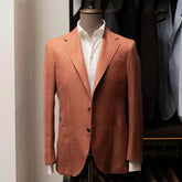 Front view of the Refinement Tailoring Rfmt-01 Sport Jacket Terracotta by Fratelli Tallia di Delfino showing the classic silhouette and warm terracotta wool tone.