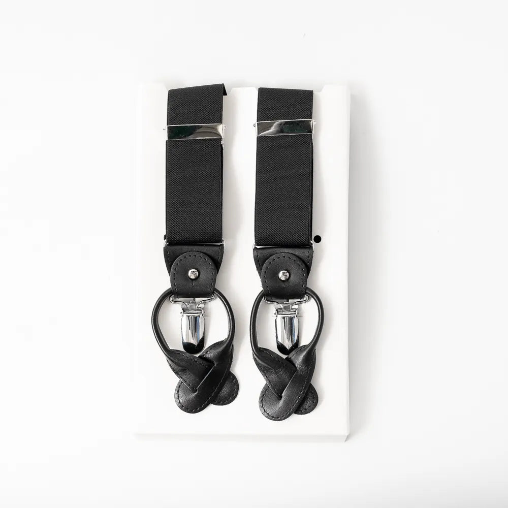 Refinement Suspenders Black Clip Detail