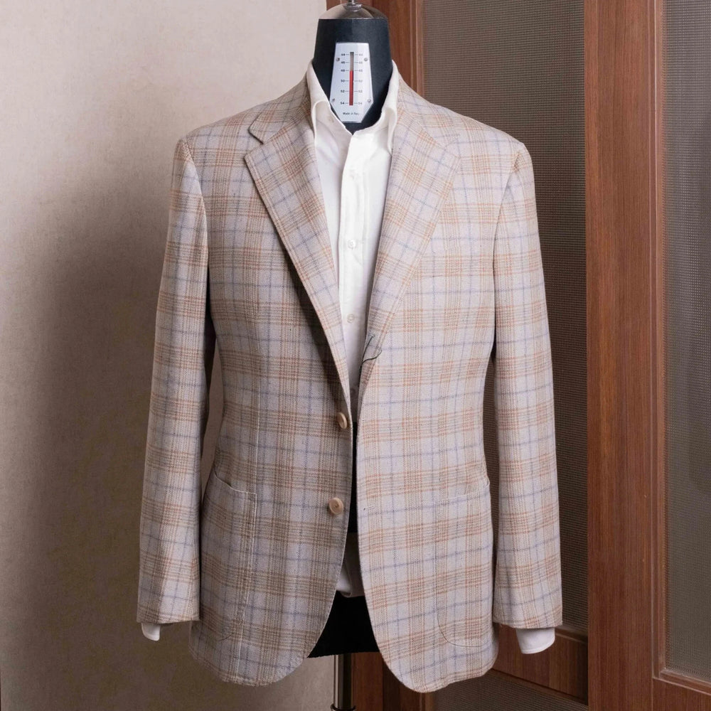 Front view of the Refinement Tailoring Rfmt-01 Sport Jacket Grey Glen Check by Lanificio di Pray showing the classic tailored silhouette and refined glen check pattern.