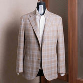 Front view of the Refinement Tailoring Rfmt-01 Sport Jacket Grey Glen Check by Lanificio di Pray showing the classic tailored silhouette and refined glen check pattern.