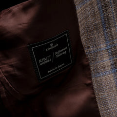 Refinement Tailoring RFMT-01 Sport Jacket Summertime Checked Brown/Blue by Loro Piana Brand Label Detail