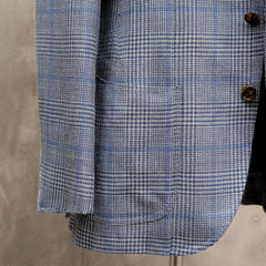 Refinement Tailoring RFMT-01 Sport Jacket Summertime Glen Checked Blue by Loro Piana Chest Pocket Detail