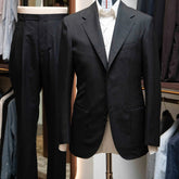 Front view of the Refinement Tailoring Rfmt-01 Suit Jacket Black by Woodhead showing the structured silhouette and deep black wool cloth.