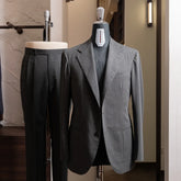 Full view of the Refinement Tailoring Rfmt-01 Suit in grey by Woodhead featuring a soft structured silhouette with matching trousers.