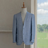 Ring Jacket Collarless Jacket Royal Blue Front View