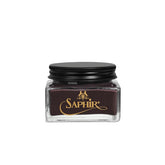 Saphir Cordovan Cream Dark Brown in a glass jar for premium leather care