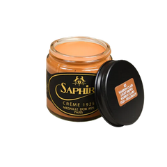 Front view of Saphir Creme 1925 in Light Brown, showing the warm light-brown cream shade for soft nourishment and subtle color enhancement.