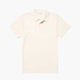 Front view of the Sunspel Riviera Polo Shirt Undyed highlighting the clean tailored silhouette and natural unbleached tone.