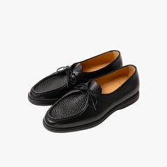 Timothee Paris Loafer Beaune Grained Rubber Black Angled Side View
