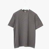 Yonetomi Garment Dyed Random Border T-Shirt D.Gray × Gray Front View