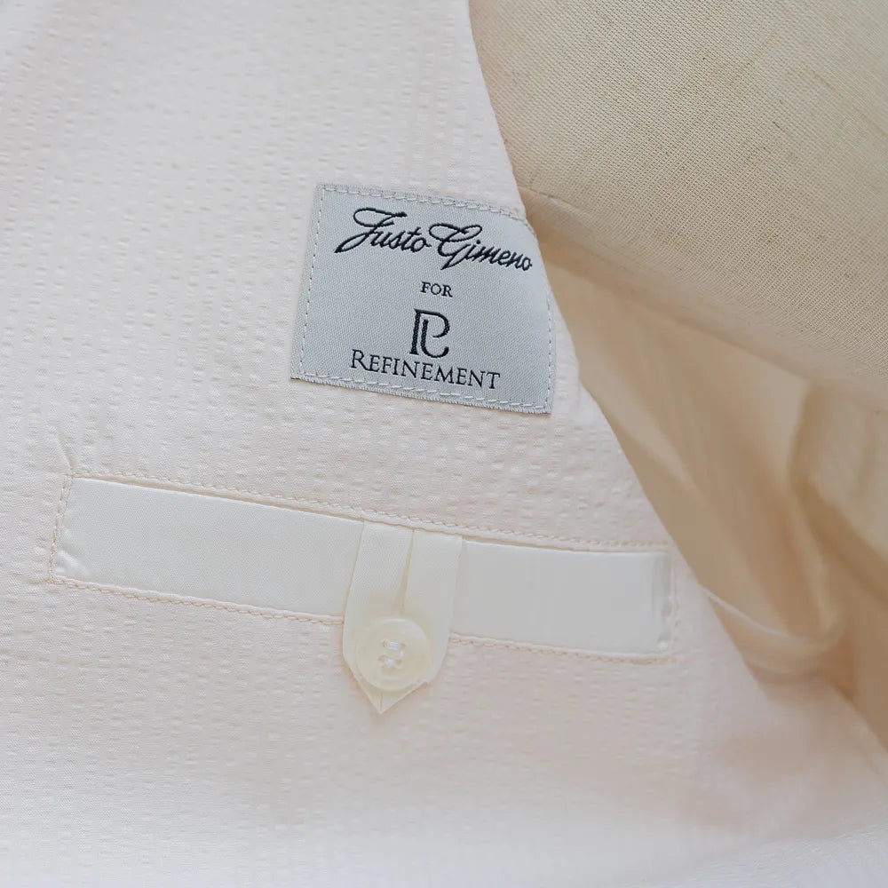 Justo Gimeno for Refinement Teba Jacket Seersucker Cream