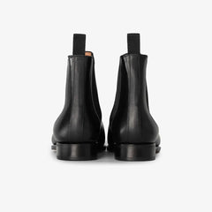 Rear view of TLB Mallorca Artista 131 Picasso Boxcalf Negro Oxford showing heel counter and profile