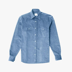Front view of the Gallia Shirt 0V07X Blue showcasing its clean silhouette and button-front design.
