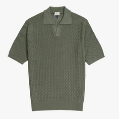 Gallia Skipper Knit Polo Olive