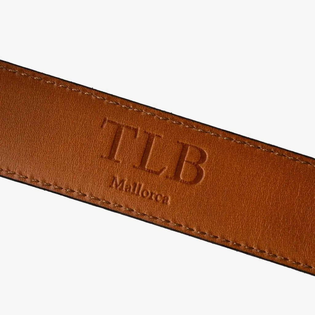 TLB Mallorca Belt 1.25" Suede Brown Silver Buckle