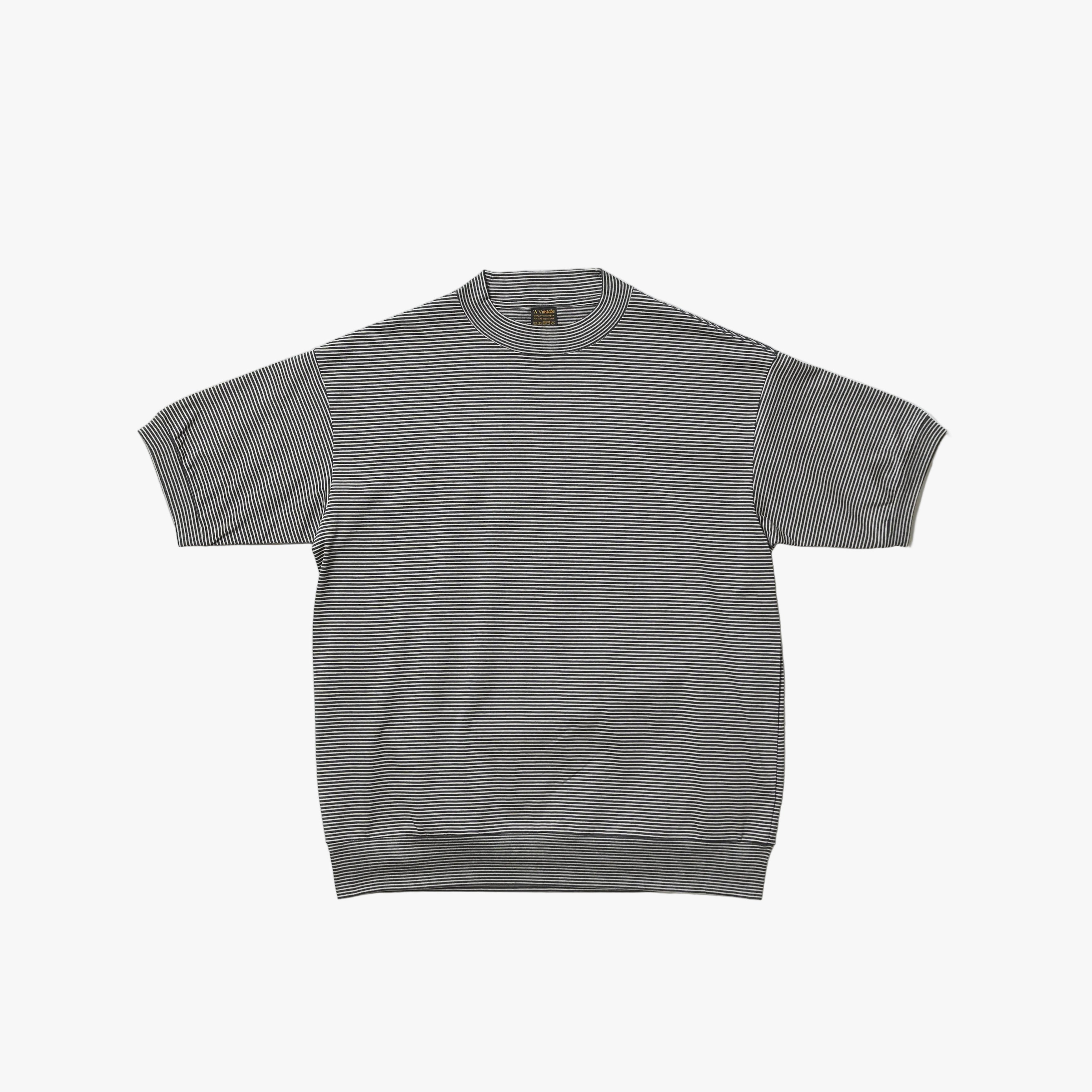 A Vontade Border Mock Neck Top SS Black/Ecru Front View