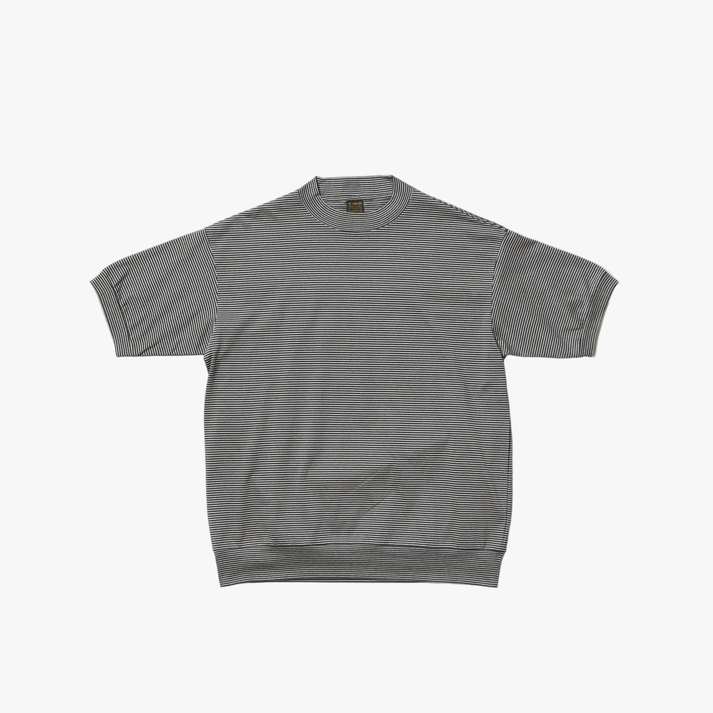A Vontade Border Mock Neck Top SS Black/Ecru Front View