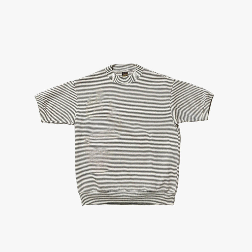 A Vontade Border Mock Neck Top SS Ecru/Marine Front View