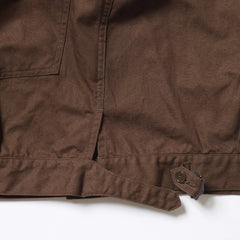 A Vontade Coal Mine Blouse Cotton/Hemp Duck Dk. Brown Fabric Texture Detail