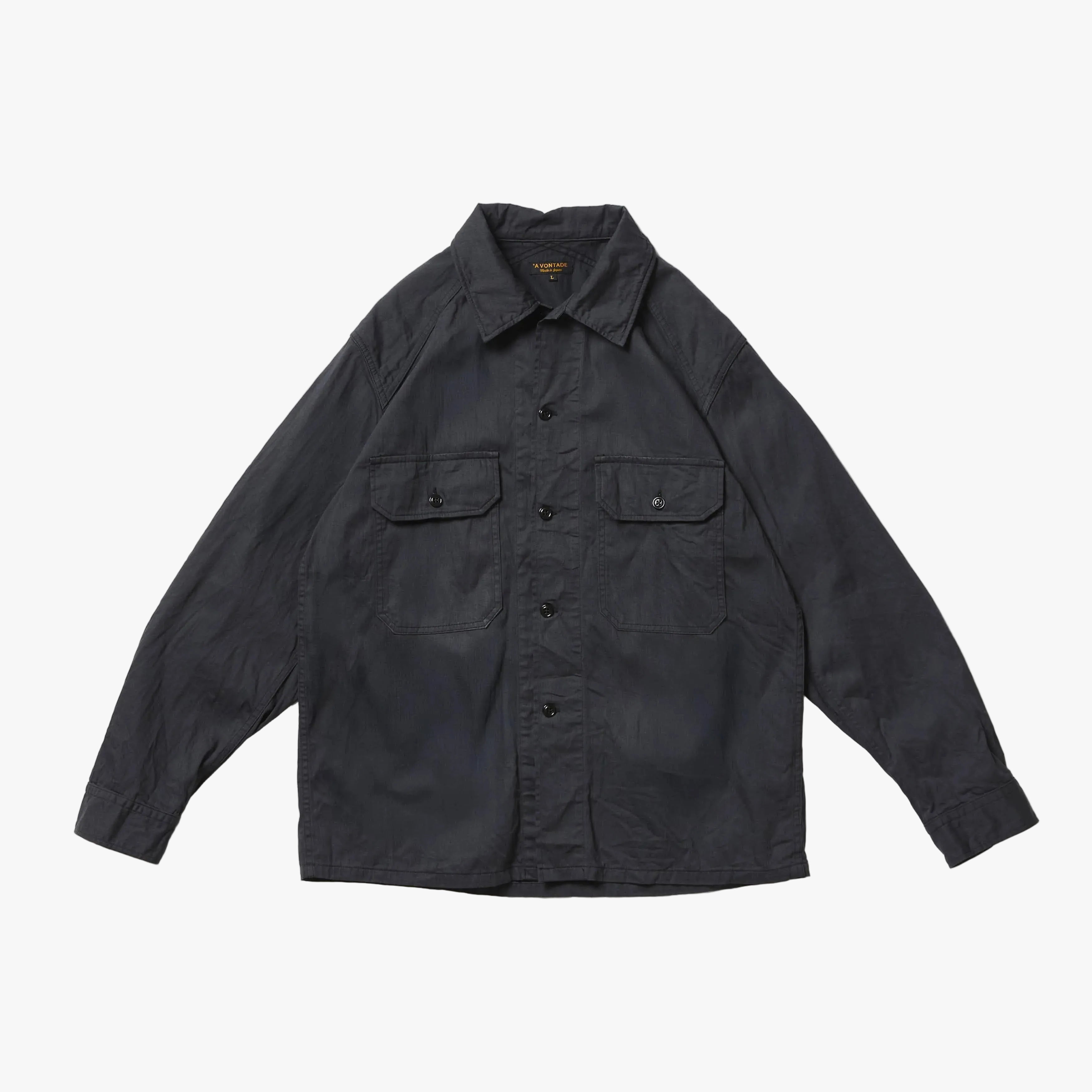 A Vontade Field Shirt Jacket Fade Black Front View
