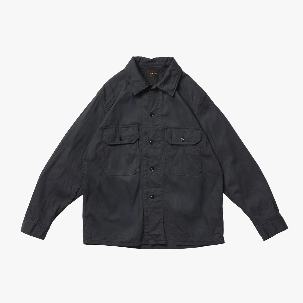 A Vontade Field Shirt Jacket Fade Black Front View
