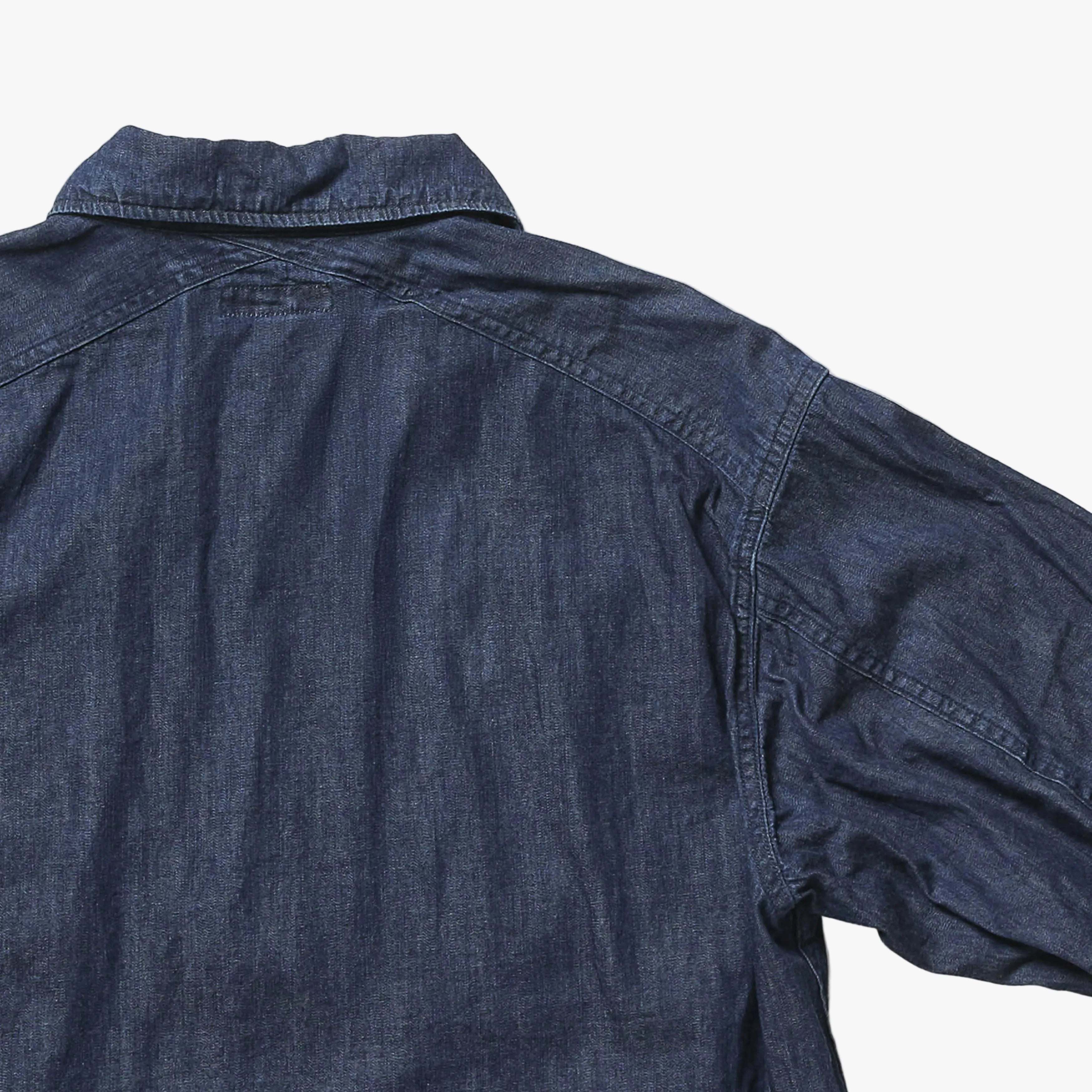 A Vontade Field Shirt Jacket Indigo Collar Detail