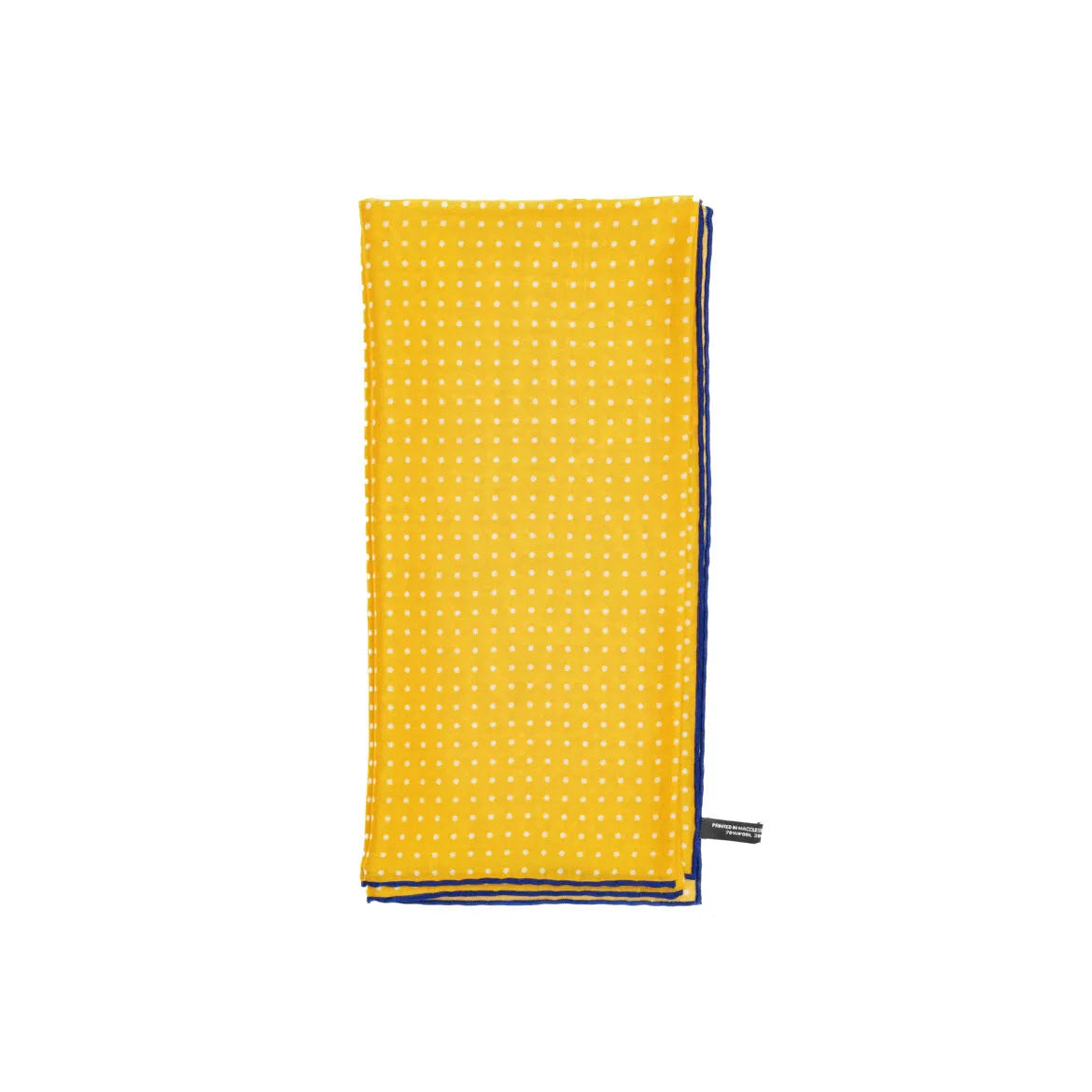 Folded view of the Adamley Bandana Poka Yellow Navy