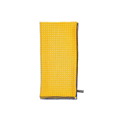 Folded view of the Adamley Bandana Poka Yellow Navy