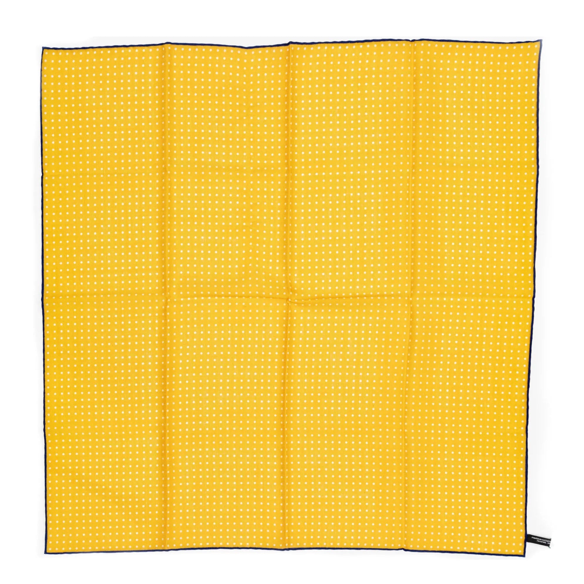 Front view of the Adamley Bandana Poka Yellow Navy