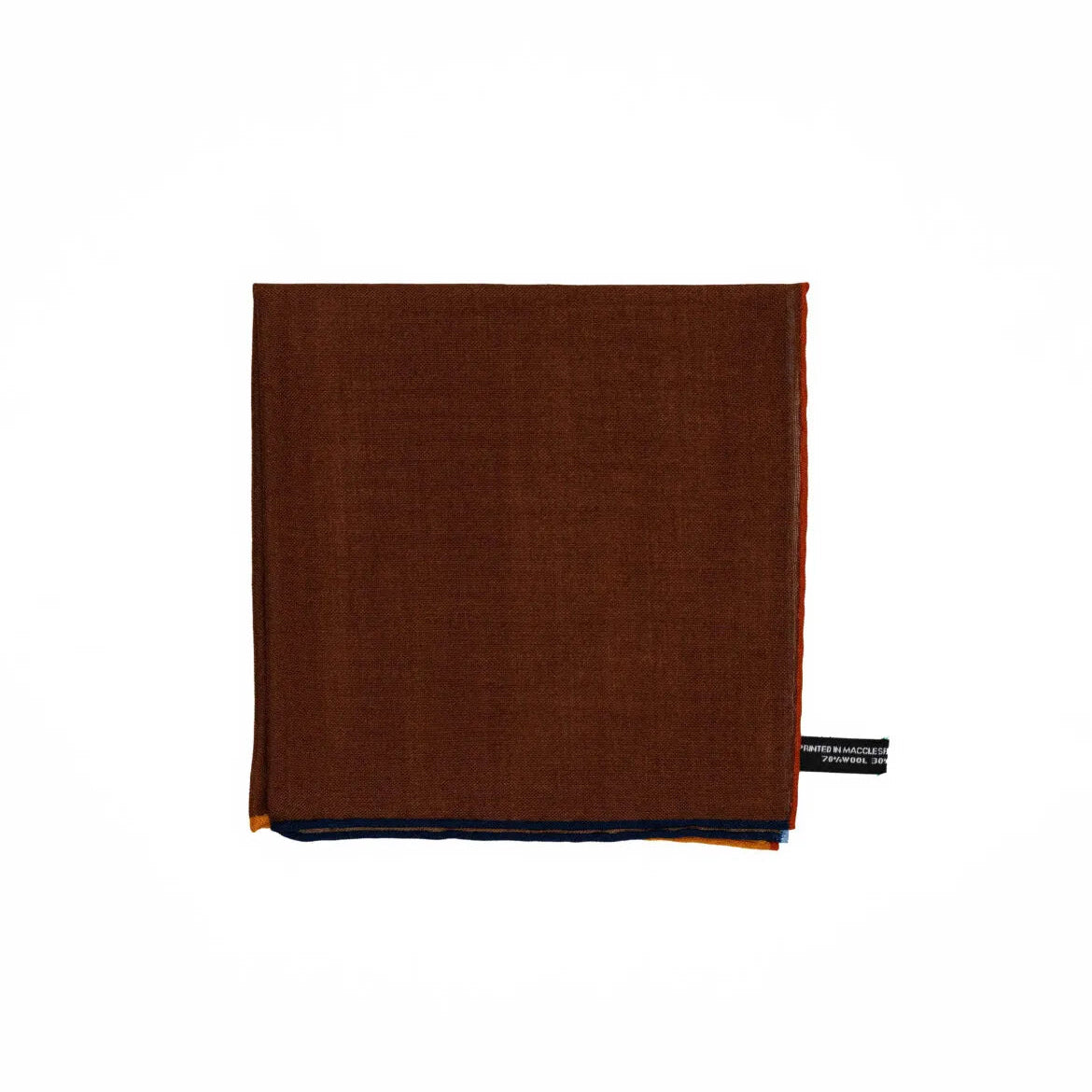 Folded view of the Adamley Pocket Square Brown