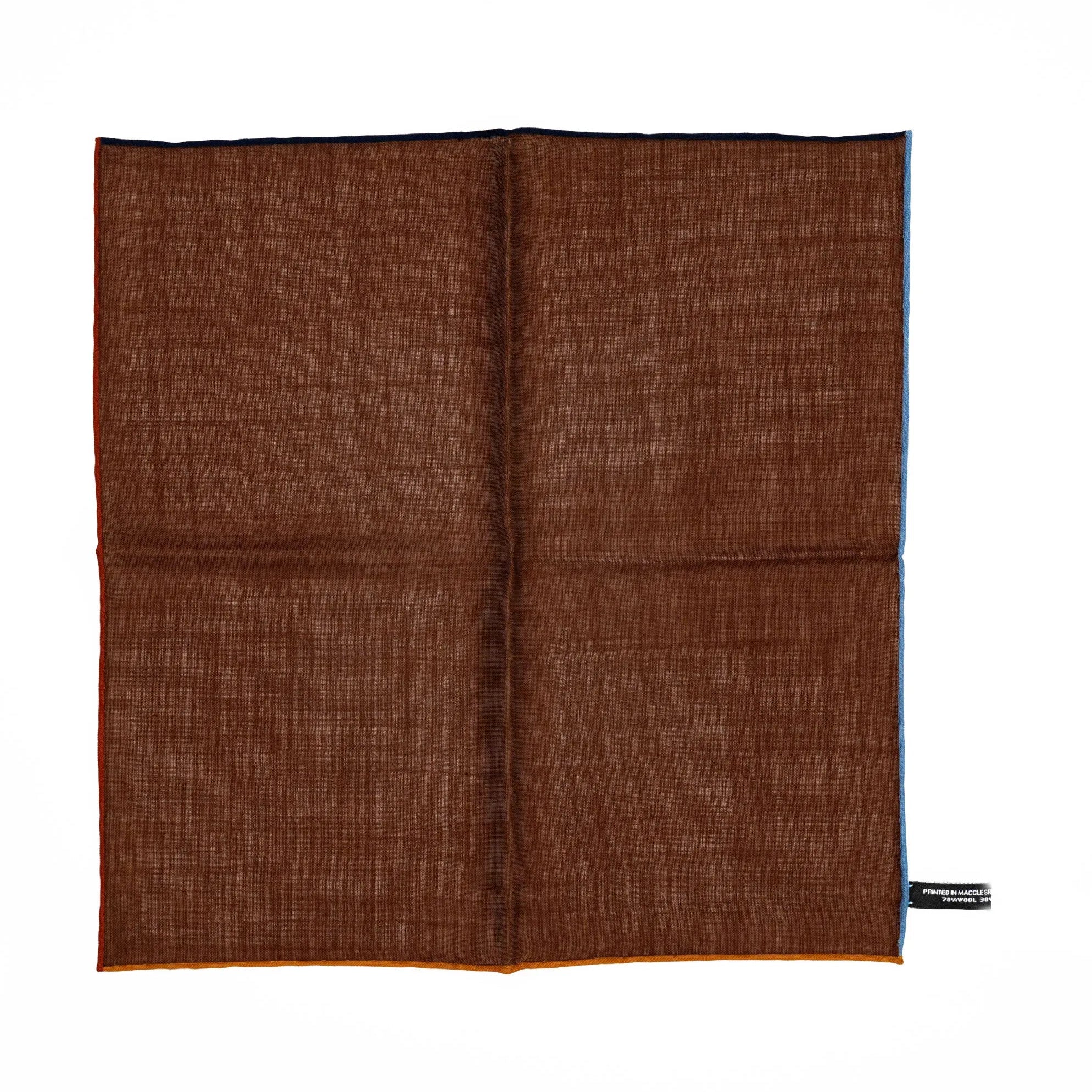 Front view of the Adamley Pocket Square Brown