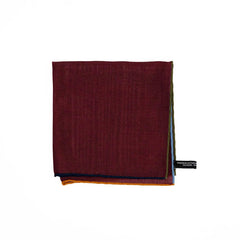 Folded view of the Adamley Pocket Square Burgundy