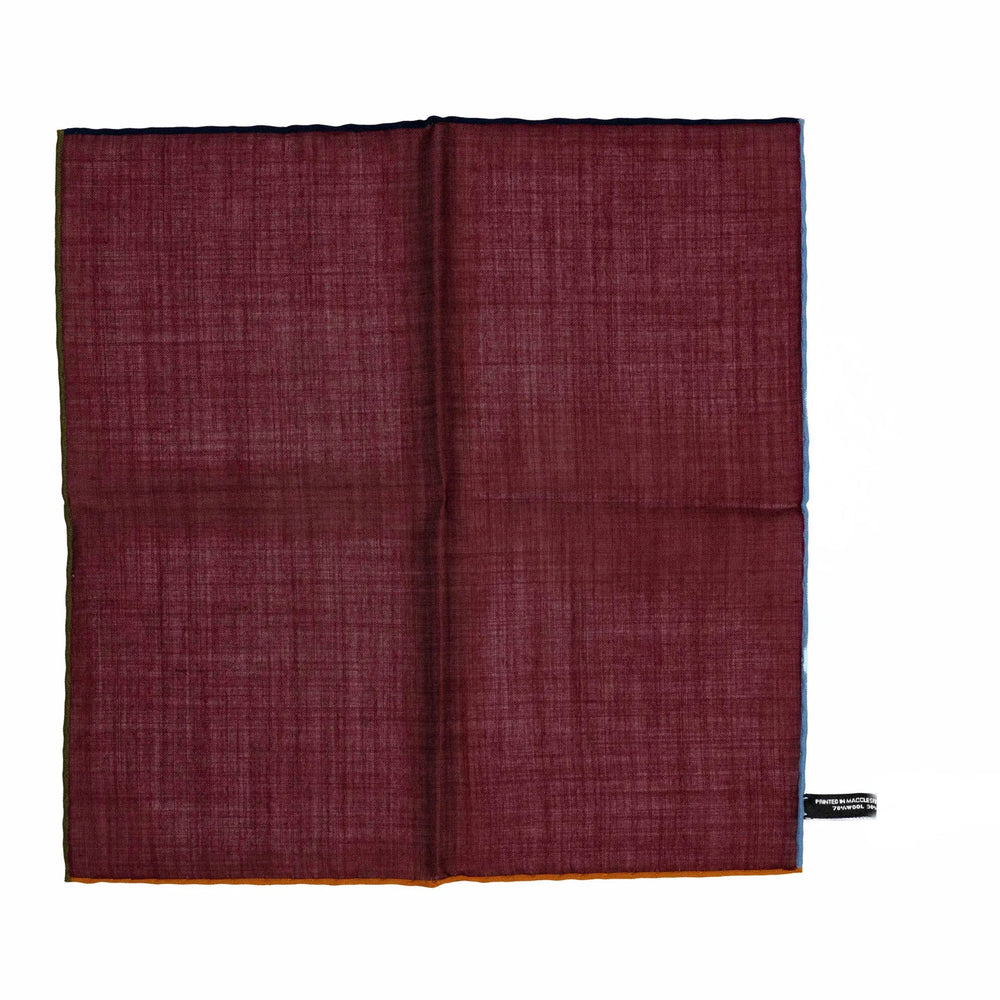 Front view of the Adamley Pocket Square Burgundy