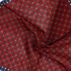 Close-up detail of the Adamley Pocket Square Floral Brown Blue