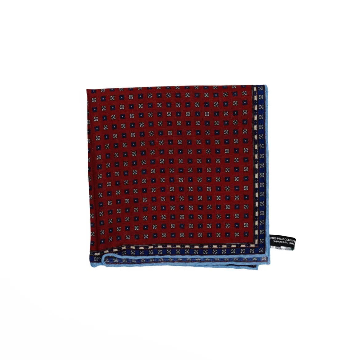 Folded view of the Adamley Pocket Square Floral Brown Blue