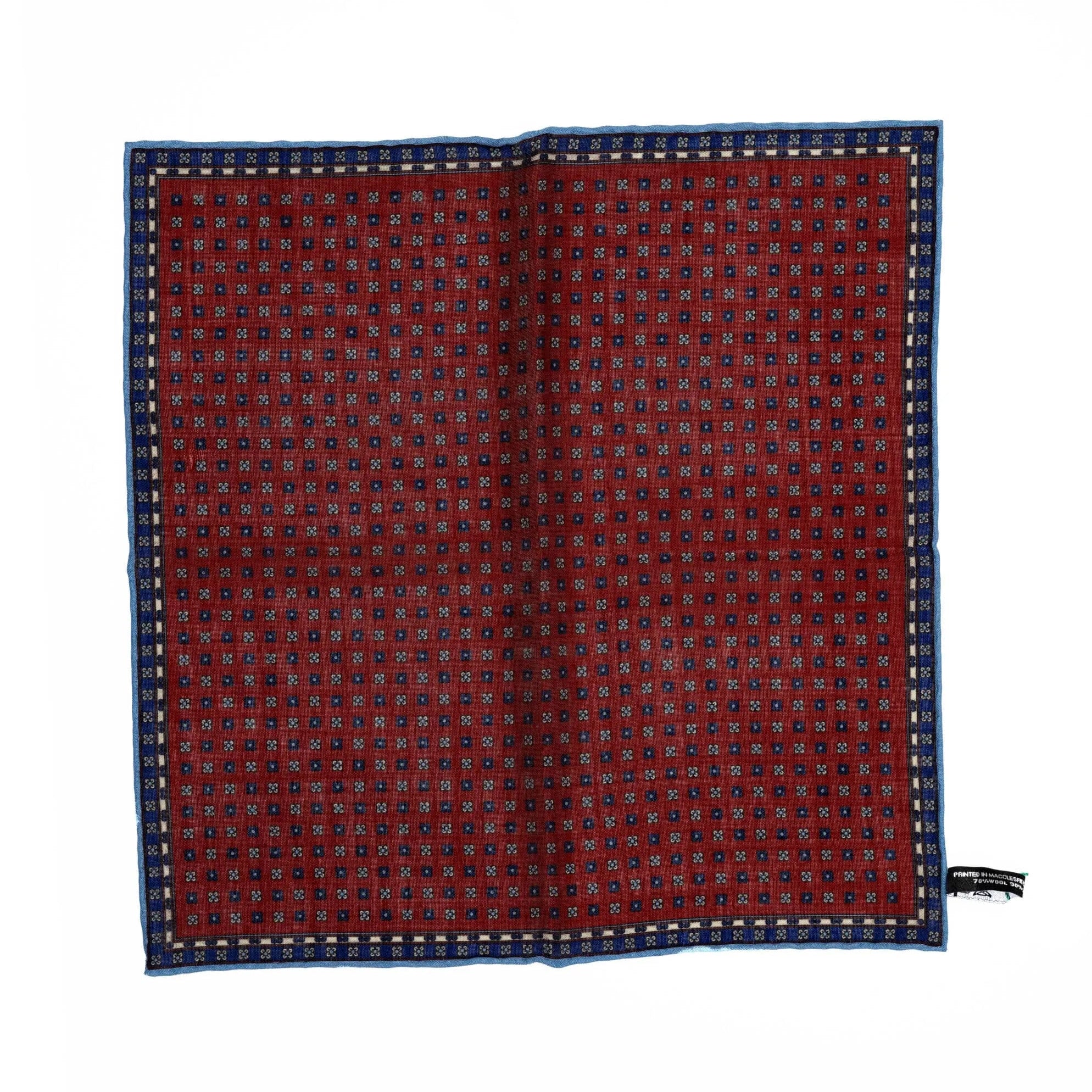 Front view of the Adamley Pocket Square Floral Brown Blue