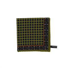 Folded view of the Adamley Pocket Square Floral Green